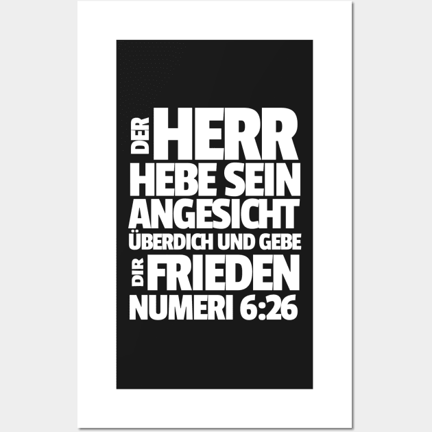 Numbers 6-26 His Face Shine Toward You German Wall Art by BubbleMench